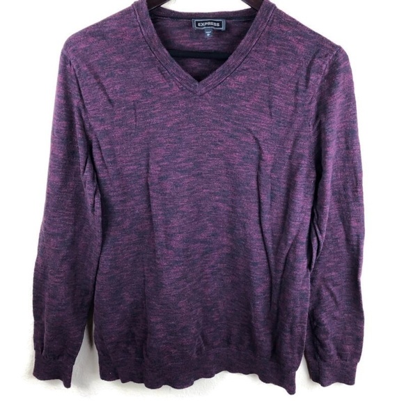 Express Womens Sweater, Purple Vneck Medium - Picture 1 of 8